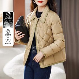 短款羽绒服女冬季2023新款小个子气质时尚洋气轻薄白鸭绒外套
