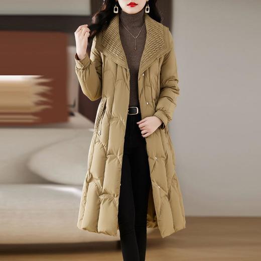 羽绒服女冬季长款过膝2023新款女装洋气时尚收腰修身显瘦保暖外套 商品图2