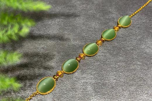 【御珠宫坊】金镶碧玉手链 商品图3