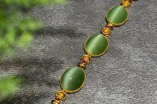 【御珠宫坊】金镶碧玉手链 商品图2