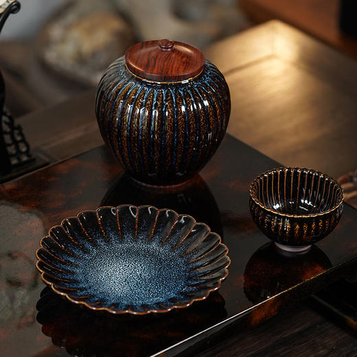 龙德堂陶艺 《菊花三弄》 星月天目茶器 (库存咨询客服) 商品图2