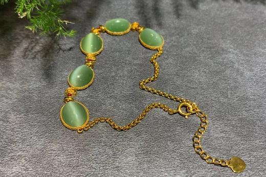 【御珠宫坊】金镶碧玉手链 商品图1