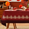 红火冰花红色新年方桌布轻奢高级感餐桌客厅氛围感桌布 商品缩略图0