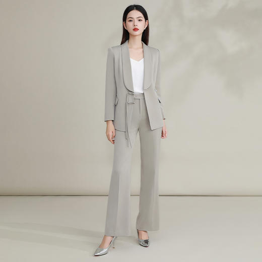 IWY/ 高级灰新中式套装盘扣中国风西装外套秋冬高端主持人正装FYC224+FYP225 商品图2