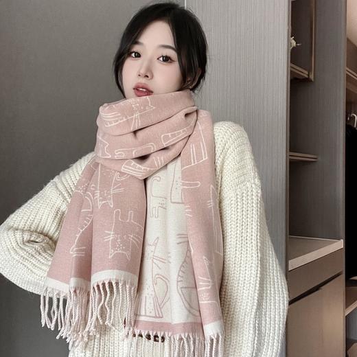 福利款~雀说 仿羊绒软糯爱心披肩长款加厚保暖围脖秋冬 商品图10