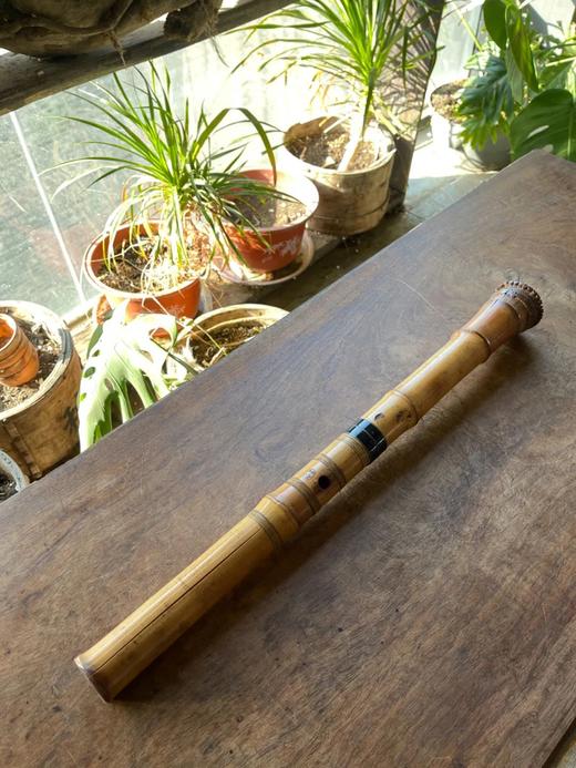 竹根髹红漆尺八，顺丰包邮 商品图1