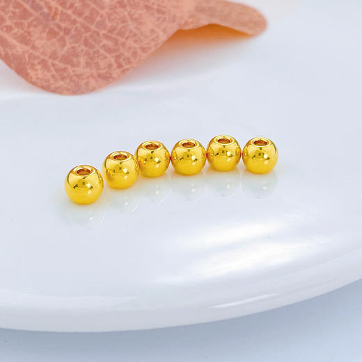 【定价黄金】足金 【无成色字印】3D硬金光珠转运珠佛珠光面转运珠手串散珠转运珠(V3DSC00304)（预售产品下单后不退款不退货不换货不补差（预售产品下单后不退款不退货不换货不补差 商品图0