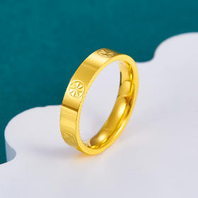 【限时克减150元】足金999 (足金999字印)5G黄金空心车花螺丝纹固口镜面金圈戒（面宽约3.9mm）(5GJZ00309)（预售产品下单后不退款不退货不换货不补差价）
