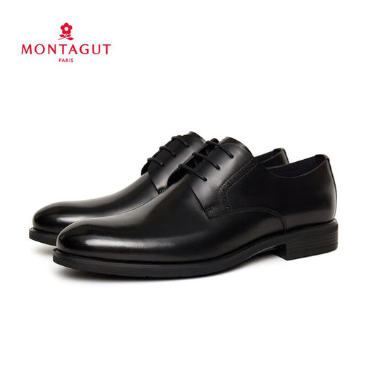 梦特娇男鞋商务德比鞋头层牛皮正装鞋婚鞋系带皮鞋 商品图1