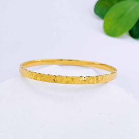 【限时克减150元】足金999.9 #碎碎冰 # 实心固口碎碎冰满天繁星四方手镯（面宽约3.5-3.9mm，厚约1.6mm）(AISZ00524-1)（预售产品下单后不退款不退货不换货不补差价）