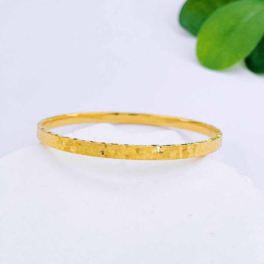 【限时克减150元】足金999.9 #碎碎冰 # 实心固口碎碎冰满天繁星四方手镯（面宽约3.5-3.9mm，厚约1.6mm）(AISZ00524-1)（预售产品下单后不退款不退货不换货不补差价） 商品图0