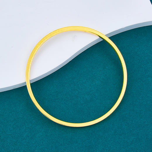 【限时克减150元】足金999.9 四方光圈手镯光面四方素圈手镯实心固口手镯（面宽约2.8-3.2mm）(SZ00349)（预售产品下单后不退款不退货不换货不补差价） 商品图2