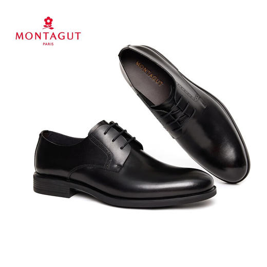 梦特娇男鞋商务德比鞋头层牛皮正装鞋婚鞋系带皮鞋 商品图4