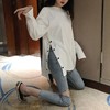 2025新款【早春韩版网红 纯色长袖t恤女】宽松开叉 春秋款女装上衣 商品缩略图2