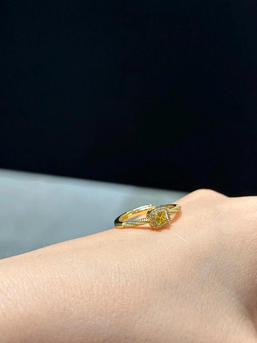 特！绝美招财金色小方糖戒指开口可调节 商品图0