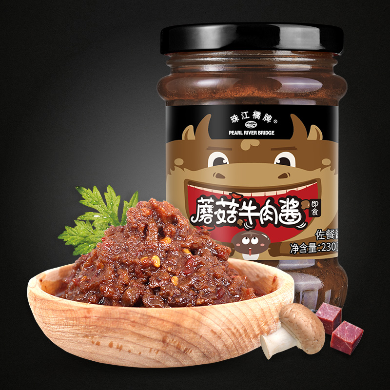 珠江桥牌 蘑菇牛肉酱230gX4瓶