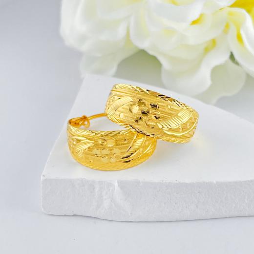 【限时克减150元】足金999 (足金999字印)5G黄金花卉蛇肚耳包(5GES00302)（预售产品下单后不退款不退货不换货不补差价）（预售产品下单后不退款不退货不换货不补差价） 商品图0