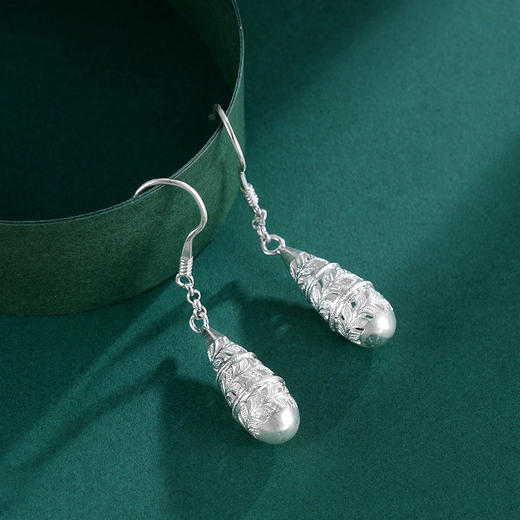 子佩集S990银【沁雪】耳环【MXEH002】花丝水滴2401 商品图2