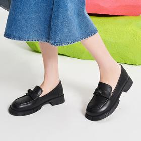 Safiya/索菲娅2024春季百搭复古英伦风休闲软底JK学院小皮鞋 SF41112412