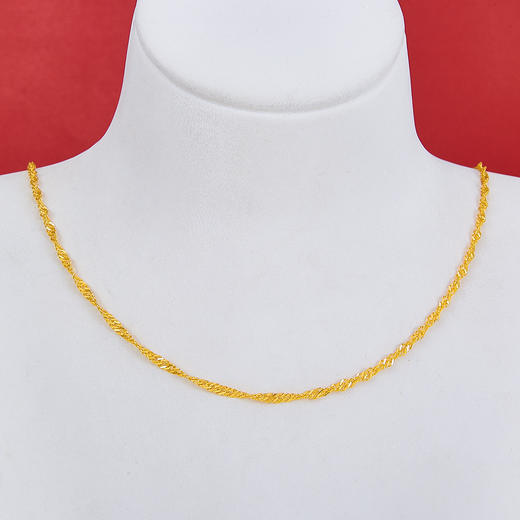 【限时克减128元】足金999.9 水波纹项链(XL00012-05)补差价）补差价）预售产品下单后不退款不退货不换货不补差价 商品图1