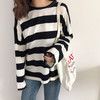2025春秋【漂亮条纹学妹t恤女】韩版新款 时尚女装 宽松大码打底衫 商品缩略图2