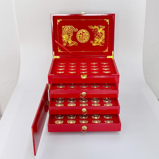 【限时克减150元】足金999 #婚庆 黄金万两金元宝一百枚装摆件礼盒婚庆礼盒陪嫁嫁妆订婚聘礼摆件礼盒（配精美包装、NGTC国检证书）(ATBJ00027)（预售产品下单后不退款不退货不换货不补差价） 商品图0