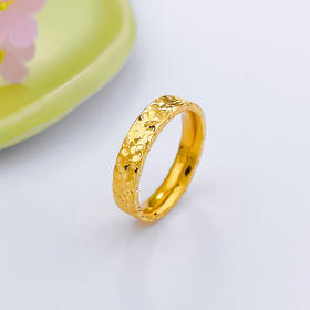 【限时克减150元】足金999 #碎碎冰 #小红书 5G黄金固口空心戒指碎碎冰圈戒满天繁星圈戒（面宽约3.8-4.2mm）(AG5GJZ00190)（预售产品下单后不退款不退货不换货不补差价）