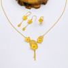【限时克减150元】足金999.9 #套装 #招桃花 #婚庆 【精品】黄金豪华镂空桃花项链一套装婚礼三金首饰（一套3件）(N100TX00015)（预售产品下单后不退款不退货不换货不补差价） 商品缩略图0