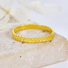 【限时克减150元】足金999 5G黄金空心麦穗固口圈戒(AG5GJZ00085)（预售产品下单后不退款不退货不换货不补差价）（预售产品下单后不退款不退货不换货不补差价）