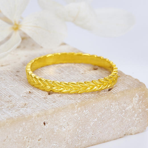 【限时克减150元】足金999 5G黄金空心麦穗固口圈戒(AG5GJZ00085)（预售产品下单后不退款不退货不换货不补差价）（预售产品下单后不退款不退货不换货不补差价） 商品图0