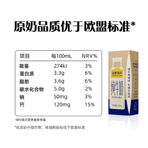认养一头牛 全脂纯牛奶 200ml*16 商品图4