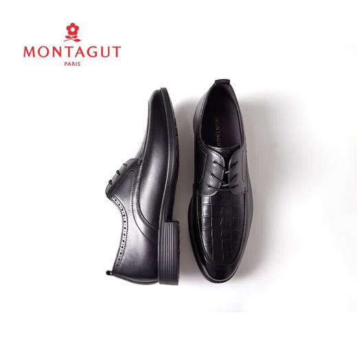 梦特娇正装商务德比鞋头层牛皮英伦风压花皮鞋 商品图8