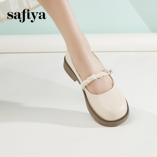 Safiya/索菲娅2024春季学院风娃娃头一字带百搭浅口玛丽珍单鞋 SF41111411 商品图6