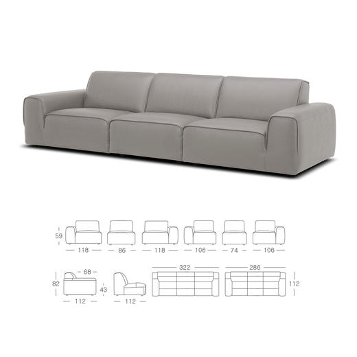 顾家家居整装 现代意式 皮艺沙发 KZ.1039(B) 黑曜 商品图5