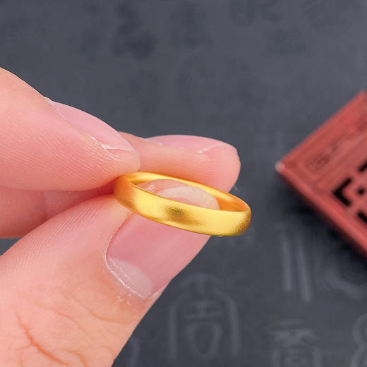 【限时克减150元】足金999.9 #条戒 古法实心固口条戒素圈戒指光圈戒指（面宽约3.1-3.5mm）(AIGFJZ00110-1)（预售产品下单后不退款不退货不换货不补差价 商品图2