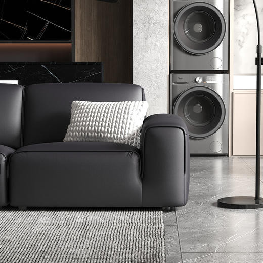 顾家家居整装 现代意式 皮艺沙发 KZ.1039(B) 黑曜 商品图3