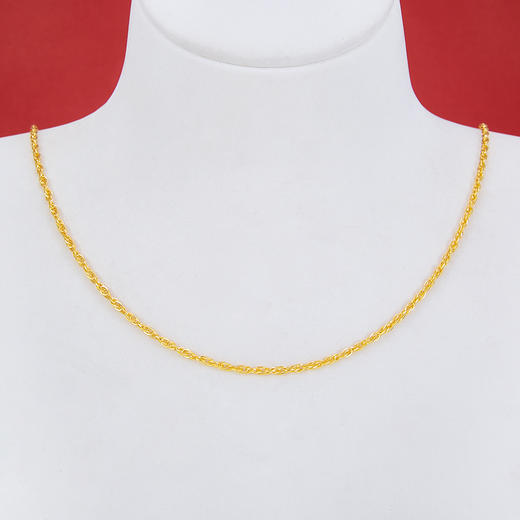 【限时克减150元】足金999.9 绞丝链项链(XL00010-02)补差价）补差价）预售产品下单后不退款不退货不换货不补差价 商品图1