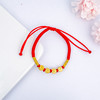【限时7.5折】【定价黄金】足金 #儿童/宝宝 3D硬金平安喜乐红绳调节成品手串（宝宝、大人都适戴）(AA3DSC00273)（预售产品下单后不退款不退货不换货不补差价） 商品缩略图1