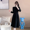 奢姿2024年冬装新款大码女装时尚圆领裙子胖妹妹钉珠针织连衣裙9924852395 商品缩略图1