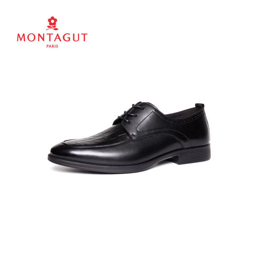 梦特娇正装商务德比鞋头层牛皮英伦风压花皮鞋 商品图3