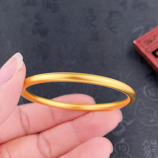 【限时克减150元】足金999.9 【油亮半空心】古法传承(面宽约4.0-4.2mm)古法光圈古法素圈固口古法手镯(GFSZW00022-08)（预售产品下单后不退款不退货不换货不补差价） 商品图2
