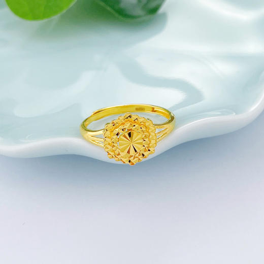 【限时克减150元】足金999 (足金999字印)5G黄金仿钻戒车花蜂巢形活口女戒(5GJZ00337)（预售产品下单后不退款不退货不换货不补差价） 商品图0