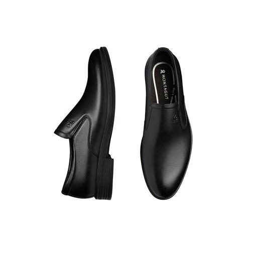 梦特娇男士商务皮鞋一脚蹬休闲套脚正装鞋男真皮德比鞋 商品图3