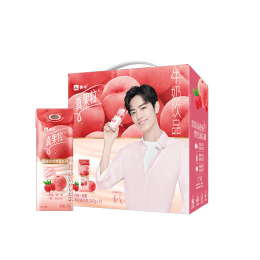 T真果粒牛奶饮品白桃树莓味配制型含乳饮料康美笑脸包240g×10包 商品图0