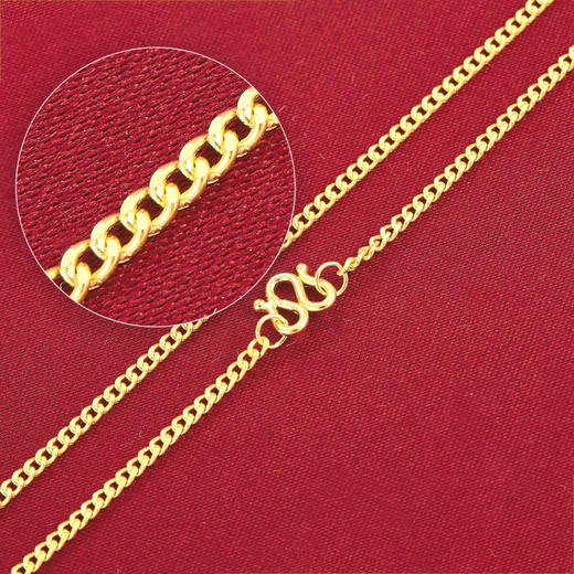 【限时克减150元】足金999.9 侧身链项链(XL00015-02)补差价）补差价）预售产品下单后不退款不退货不换货不补差价 商品图0