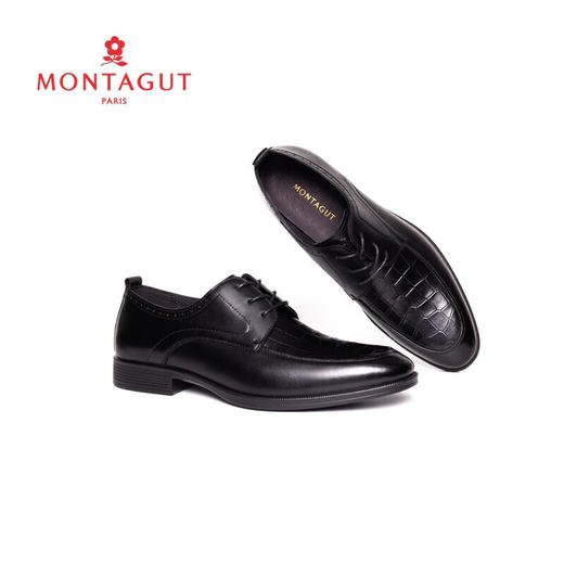 梦特娇正装商务德比鞋头层牛皮英伦风压花皮鞋 商品图7