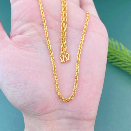 【限时克减150元】足金999.9 仿绳链项链(XL00009-06)补差价）补差价）预售产品下单后不退款不退货不换货不补差价 商品图2