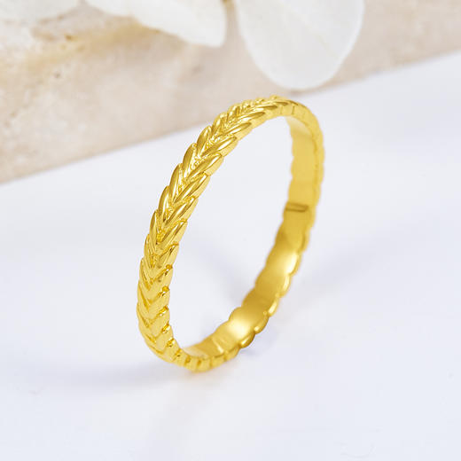 【限时克减150元】足金999 5G黄金空心麦穗固口圈戒(AG5GJZ00085)（预售产品下单后不退款不退货不换货不补差价）（预售产品下单后不退款不退货不换货不补差价） 商品图1