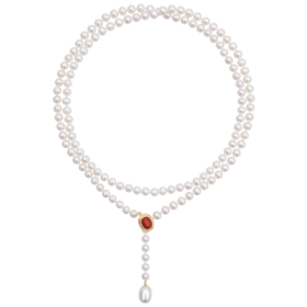 南红小团圆 经典珍珠项链3号（长链、短链）