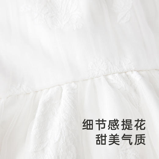 【商场同款】英氏童装连衣裙春夏新款小白裙女宝柔软透气裙子 商品图3